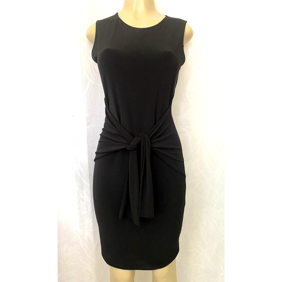 NORMA KAMALI Kulture Black Tie Front Sleeveless Jersey Knit Dress Sheath… - Picture 2 of 5